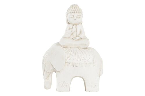 Figura Magnesia 40X23X56 Buda Elefante Envejecido FD203212