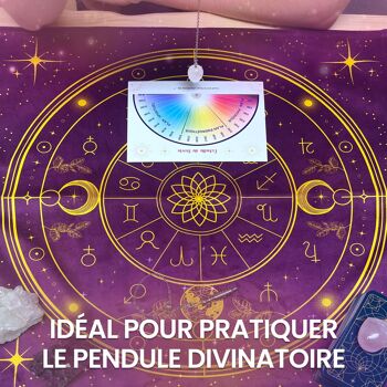 Tapis Voyance & Pochon - Tapis Oracle, Cartes et Tarot Divinatoire - Nappe d'Autel en Velour pour Pratiquer la Cartomancie et Le Pendule Divinatoire 4