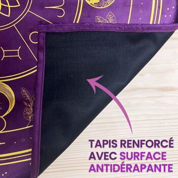 Tapis Voyance & Pochon - Tapis Oracle, Cartes et Tarot Divinatoire - Nappe d'Autel en Velour pour Pratiquer la Cartomancie et Le Pendule Divinatoire 6