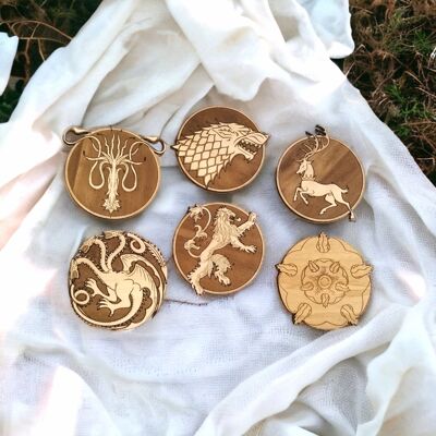 Jeu de 6 posavasos de madera Game of Thrones - regalo