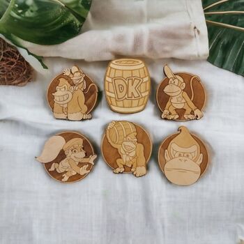 Jeu de 6 posavasos de madera Donkey Kong - regalo 1