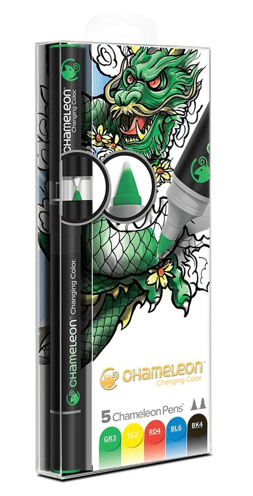 Pack 5 tons primaires chameleon pens