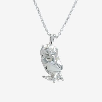 Hibou Origami Argent Massif 1