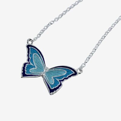 Sterling Silver Enamel Butterfly Necklace