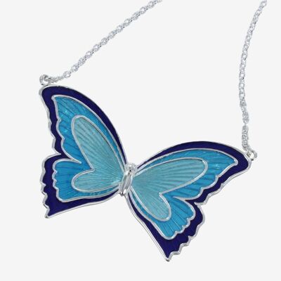 Large Enamel Butterfly Necklace