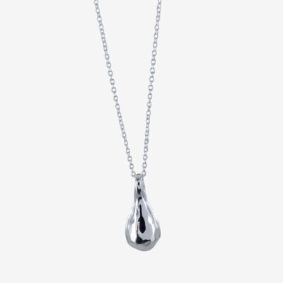 Collana in argento sterling a goccia testurizzata