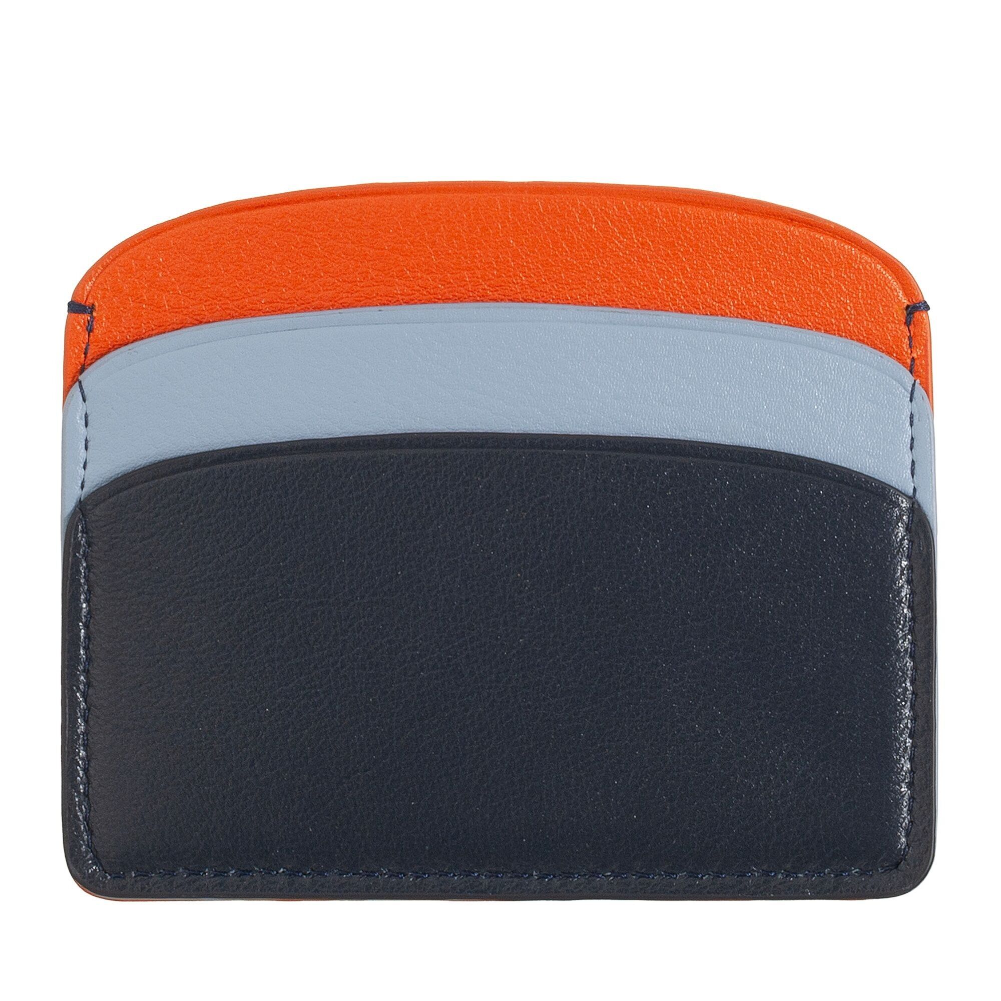 Porta carte DUDU Slim in pelle color blu navy