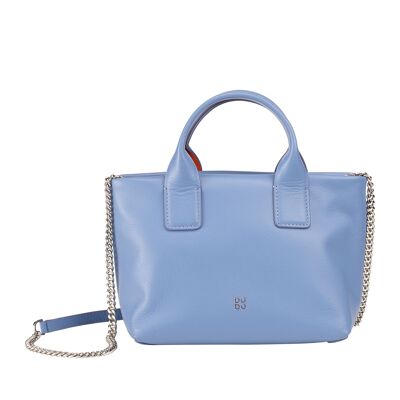 DUDU Women's leather shoulder evening bag pastel blue