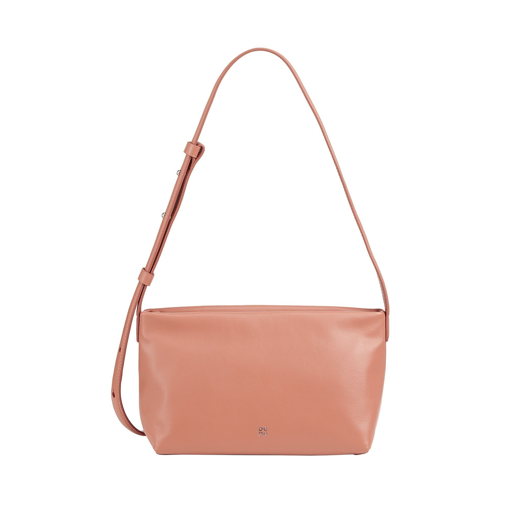 DUDU Borsa a tracolla piccola in pelle da donna con cerniera rosa fenicottero