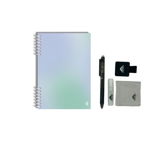 Carnet réutilisable format A5 - Guimauve - Kit accessoires inclus