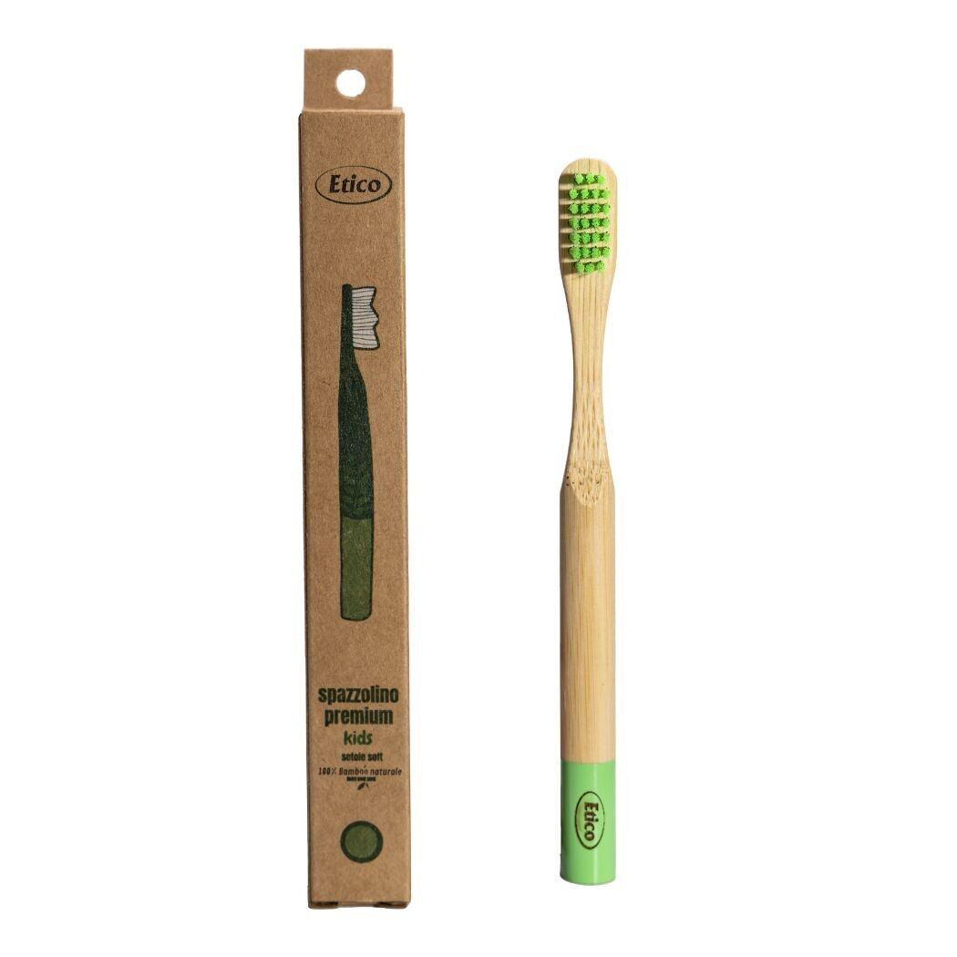 SPAZZOLINO DA DENTI IN BAMBÙ PER BAMBINI - VERDE