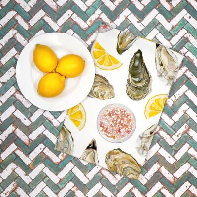 Oyster Tea Towel - British Made