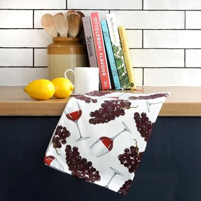 Red Wine Tea Towel - British Made