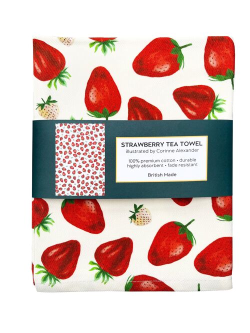 Strawberry Tea Towel - British Made