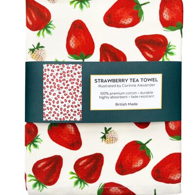 Erdbeer-Geschirrtuch – hergestellt in Großbritannien