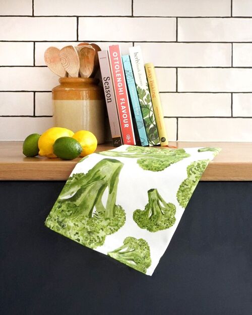 Broccoli Tea Towel - British Made