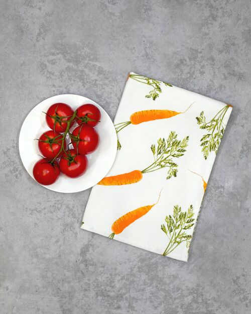 Carrot Tea Towel - British Made