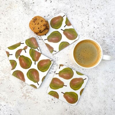 Pear Coasters - Set of 4