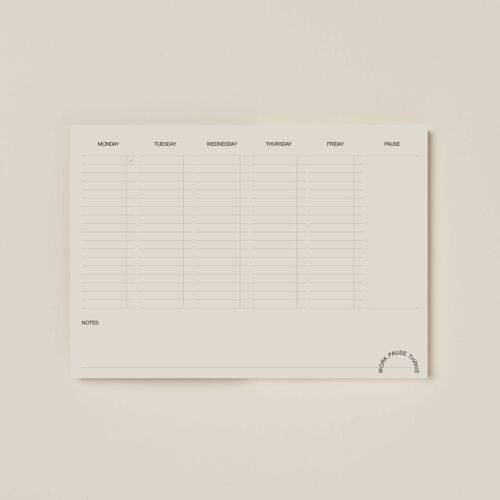Eco-friendly, A4 Daily Desk Planner, Weekly Calendar Notepad with 60 Tear-Off Sheets