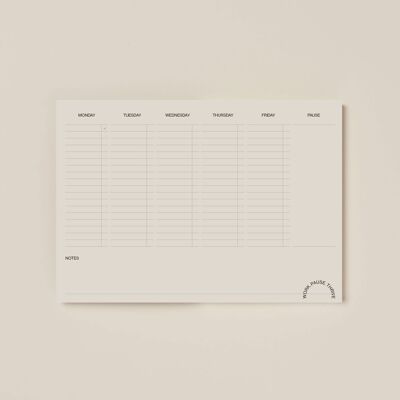 Eco-friendly, A4 Daily Desk Planner, Weekly Calendar Notepad with 60 Tear-Off Sheets