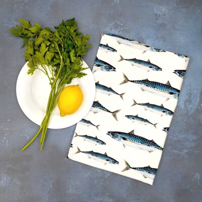 Mackerel Tea Towel - British Made