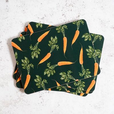Mantel individual de zanahoria (verde) - Fabricación británica