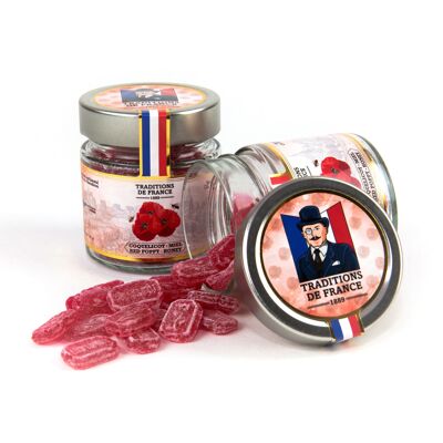 Handmade poppy-honey candies in France
