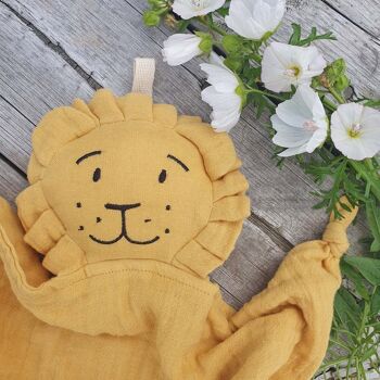 Peluche lion ocre GOTS 4