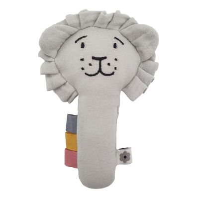 Soft rattle lion grey eco