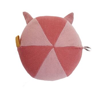 Hochet boule souple lapin rose eco 3