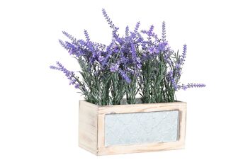 PLANTE BOIS PLASTIQUE 33X15X35 LAVANDE LILAS JA199474 1