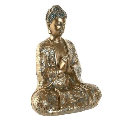 Figurine en résine 20x12x24,3 Bouddha vieilli doré FD210450