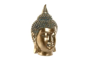 FIGURINE EN RÉSINE 16X15,5X28 BOUDDHA VIEILLI DORÉ FD210451 1