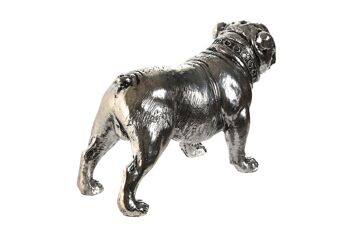 FIGURINE RÉSINE 28,5X11X16 BULLDOG ARGENT FD210453 3