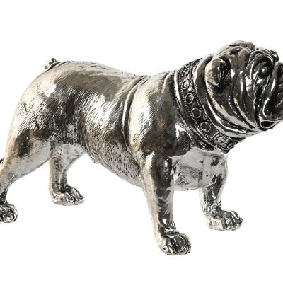 Figura in resina 28.5X11X16 Bulldog argento FD210453