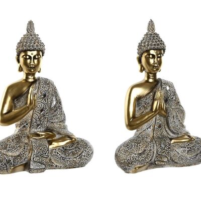 Figura in resina 21X11.5X28 Buddha invecchiato 2 Assortimento. FD210457