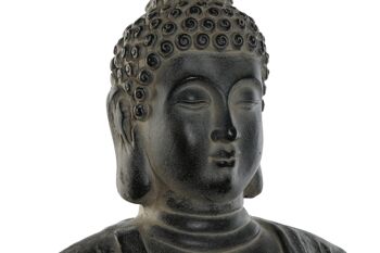 FIGURINE FIBRE DE VERRE 50X30X69 BOUDDHA GRIS VIEILLI FD210460 3