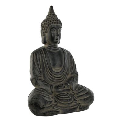 Figura in fibra di vetro 50X30X69 Buddha Grigio invecchiato FD210460