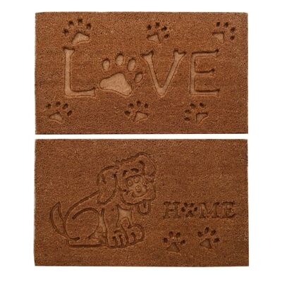 COCO RUBBER DOORMAT 75X45X2,3 ENGRAVED 2 ASSORTMENTS. FL202071