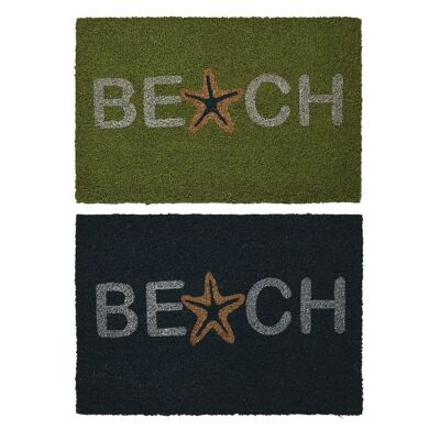 RUBBER COCONUT FIBER DOORMAT 60X40X1,5 BEACH 2 ASSORTMENTS. FL204072