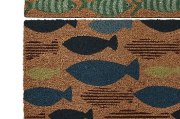 PAILLASSON CAOUTCHOUC FIBRE DE COCO 60X40X1,5 POISSONS 2 ASSORTIMENTS. FL204074 2