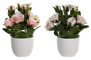 PLANTE POLYESTER PE 10.5X10.5X25 ROSES 2 ASSORTIES. JA205829 1