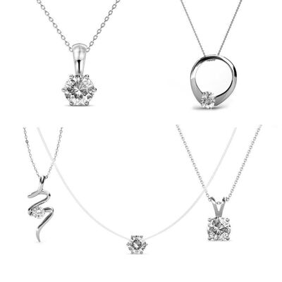 Discovery Pack 5 Silver Color Necklaces