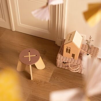 Tabouret en bois pour enfants X violet 3