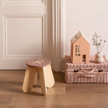 Tabouret en bois pour enfants X violet 4