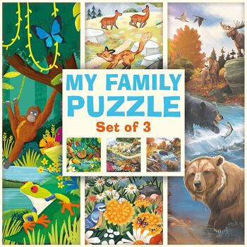 My Family Puzzle - Ensemble de 3 - Jungle, Fleurs, Faune du Nord 2