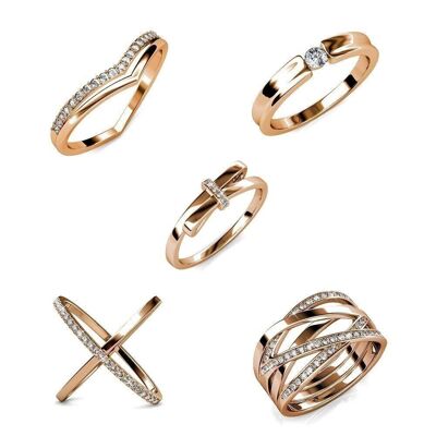 Discovery Pack 5 Rose Gold Rings