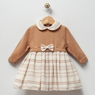 Organic Cotton and Linen Knitwear Elegant Baby Girl Dress