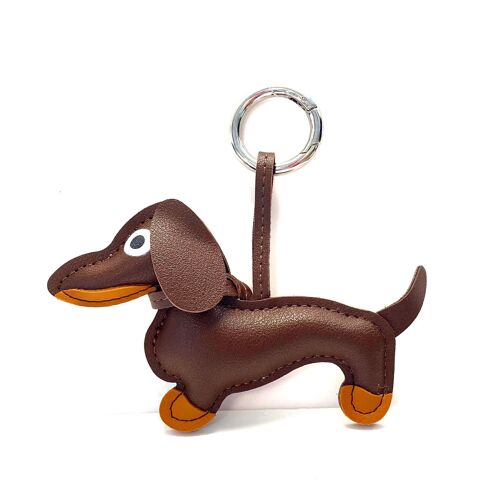 Keychain dog dark brown