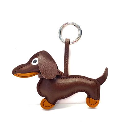 Keychain dog dark brown